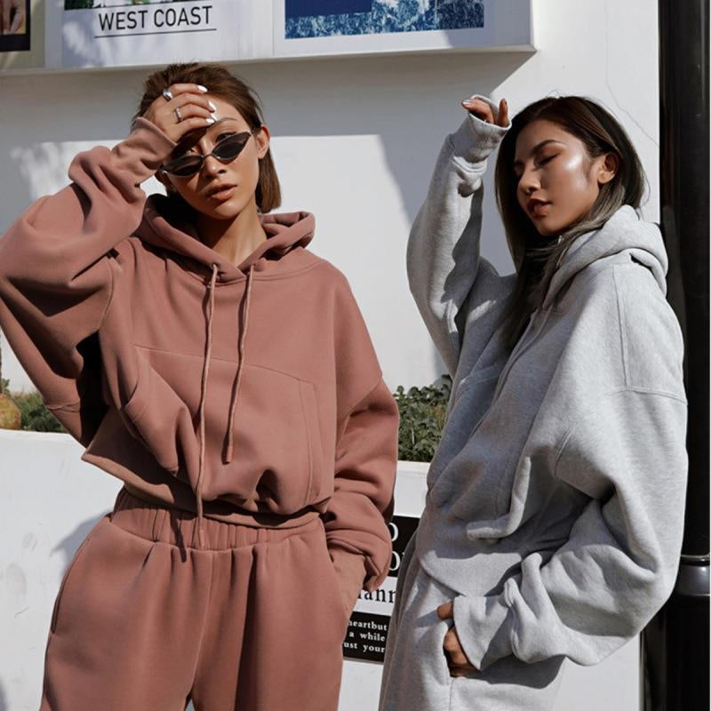 New Style Autumn and Winter Women'S New Casual Hoodie Coat Sports Suit