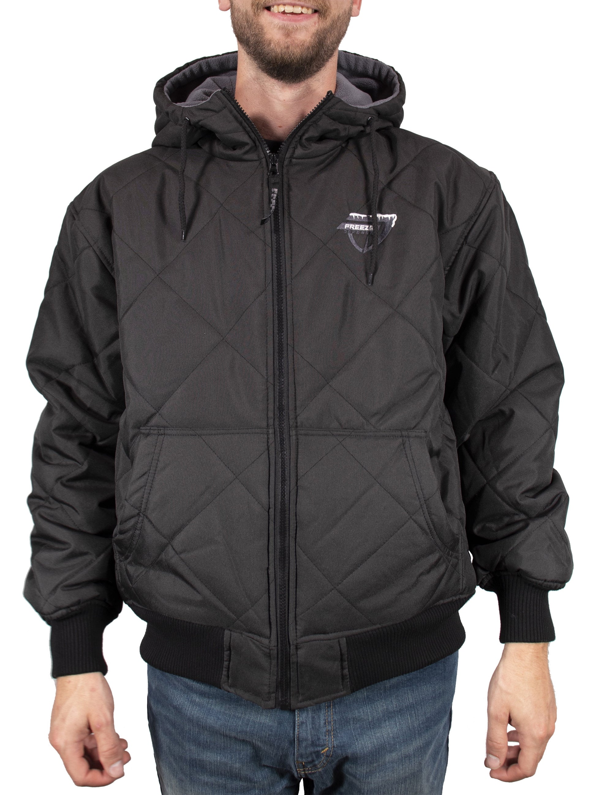 Men'S Big & Tall Fleece Lined Quilted Winter Jacket Coat (3XL, Black)