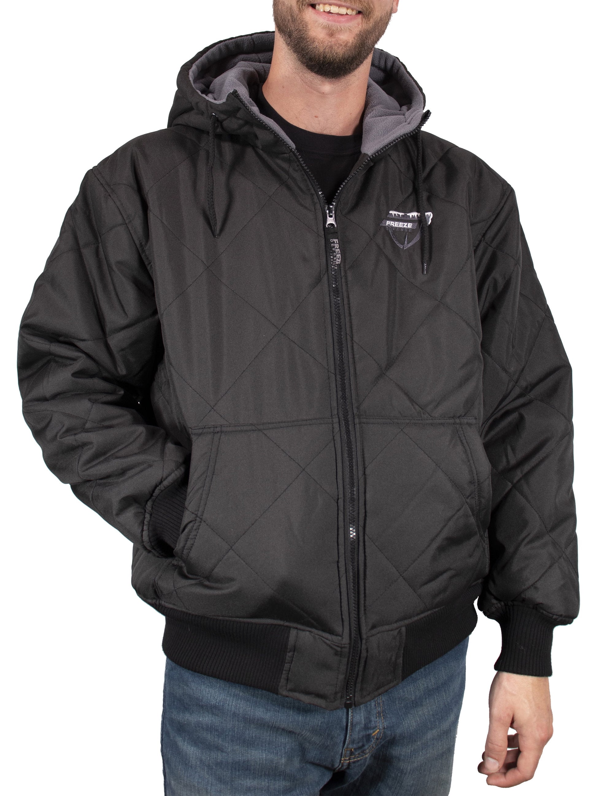 Men'S Big & Tall Fleece Lined Quilted Winter Jacket Coat (3XL, Black)