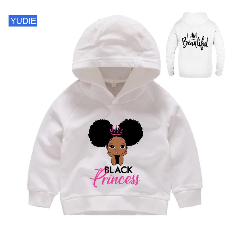 Girls Hoodie Kids Autumn Winter Cotton Children Hooded Black Princess Pullover Sweatshirt for Baby Clothing Toddler Fall Clothes