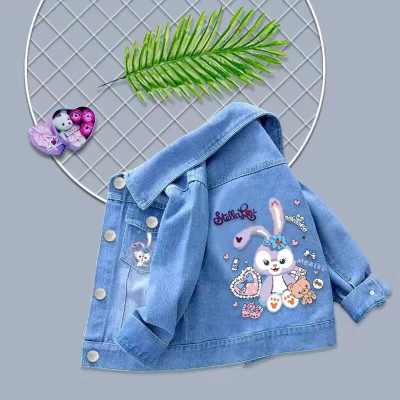 2023 New Baby Boys Girls Denim Mickey Minnie Mouse Jacket Coat Spring Autumn Children Outerwear Kids Cotton Clothes for 2-9 Year