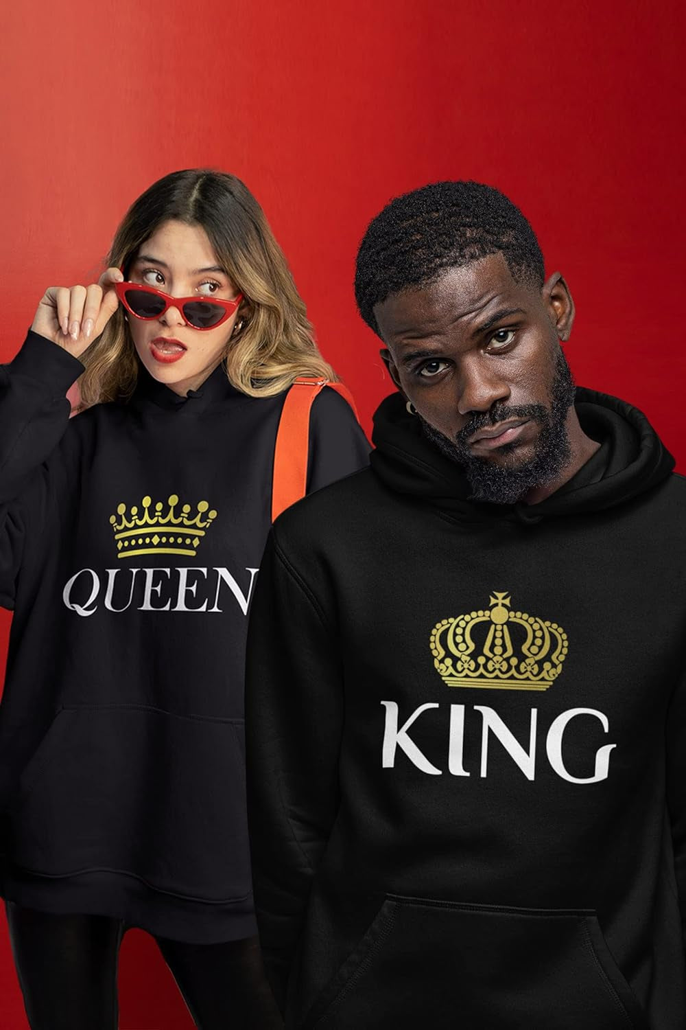 King and Queen Matching Hoodies for Couples His and Hers Couple Hoodie Set